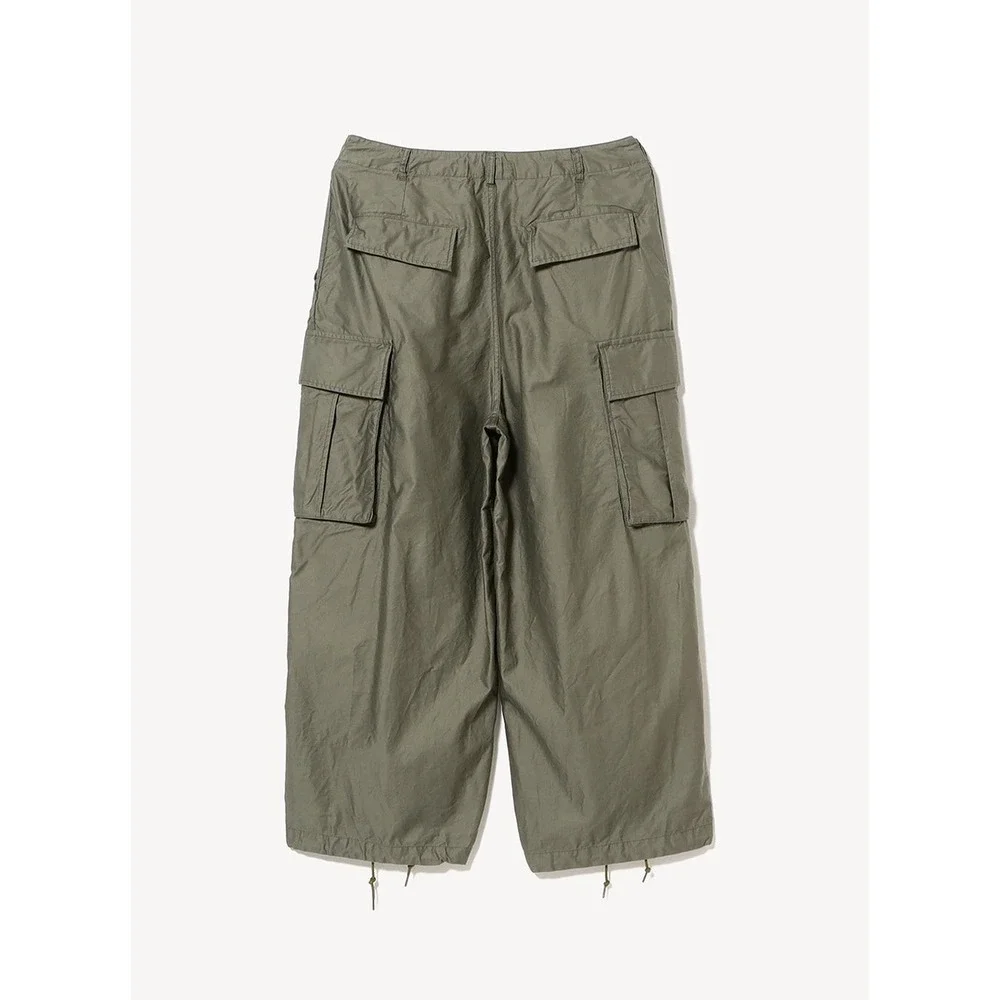 Needles Men's Khaki Cotton H.D. Pant BDU Cargo Relaxed Wide Leg Trousers Large